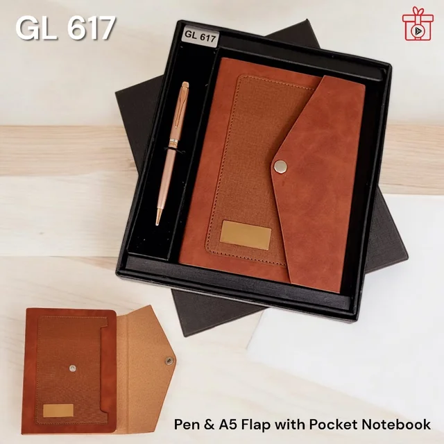 GL 617 Brown Pen & Notebook Set