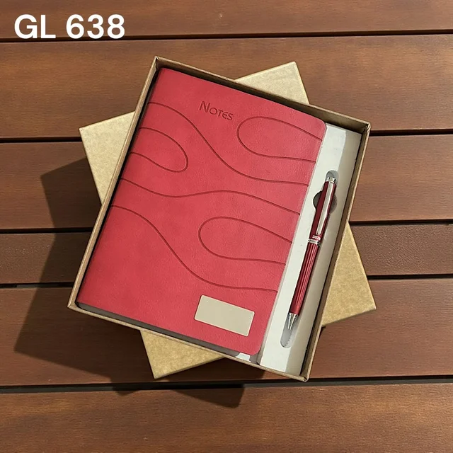 GL 638 Pen And Notebook Red Color