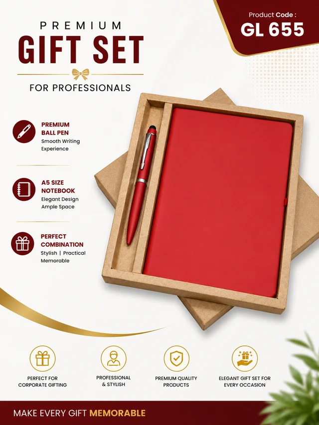 GL655  Red Pen & Notebook  Combo Set