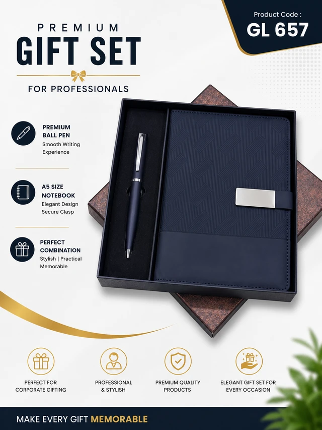 GL 657  Black  Pen & Notebook Combo Set