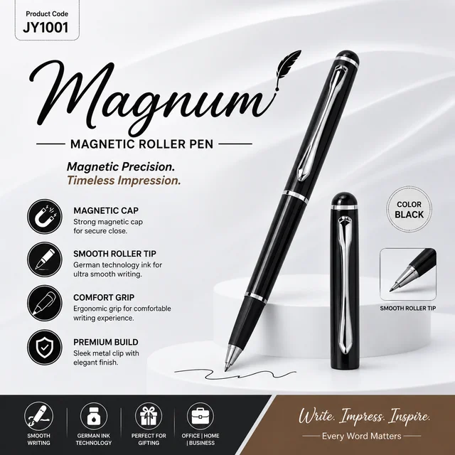JY 1001 Black/Silver Parts Roller pen