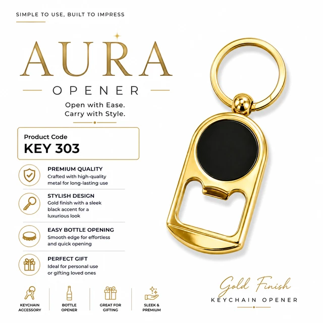 KEY 303 Gold Opener Keychain