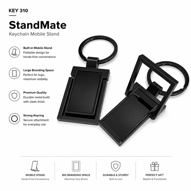 KEY 310 Black mobile stand Keychain