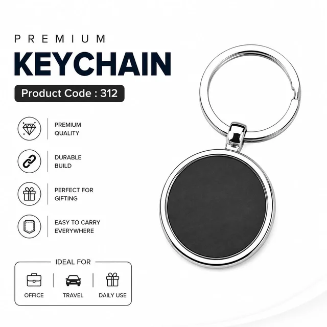 KEY 312 Silver revolving keychain