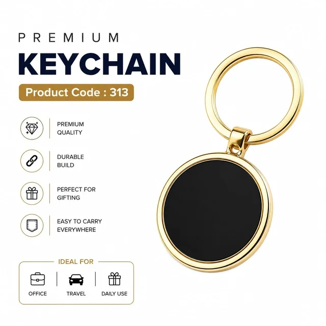 KEY 313 Gold Revolving Keychain