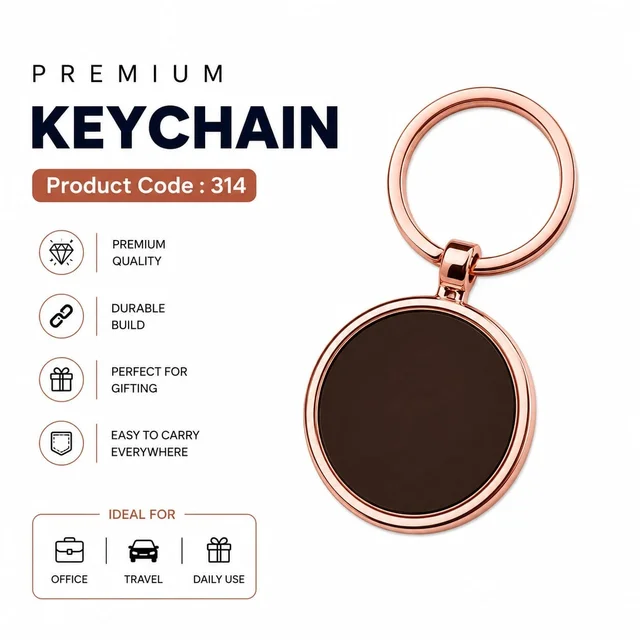 KEY 314 Rose gold revolving keychain