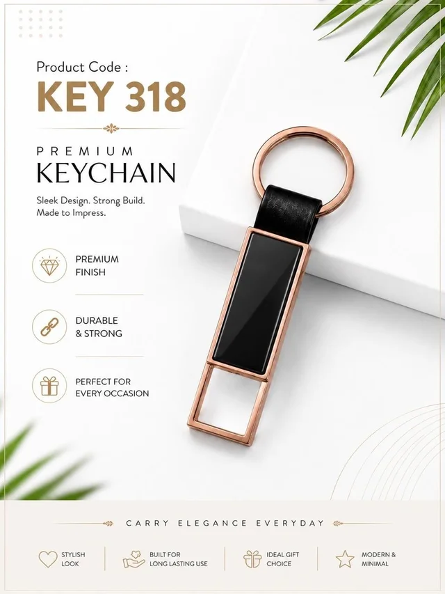 KEY 318 Rose gold Sleek keychain