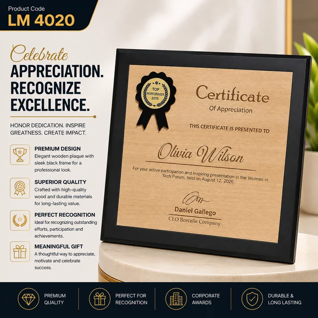 LM 4020 Premium Medium Wooden Award