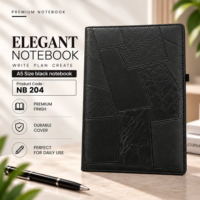 NB 204 A5 Size Elegant Black notebook