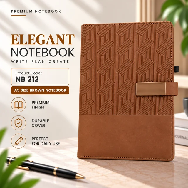 NB 212 A5 Size Brown premium notebook