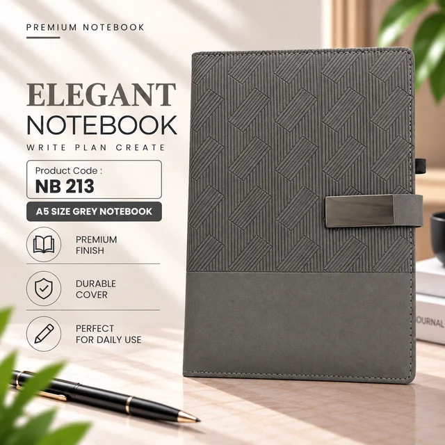 NB 213 A5 size grey designer premium notebook