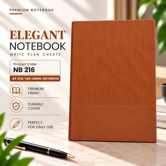 NB 216 A5 Size Tan Lining notebook