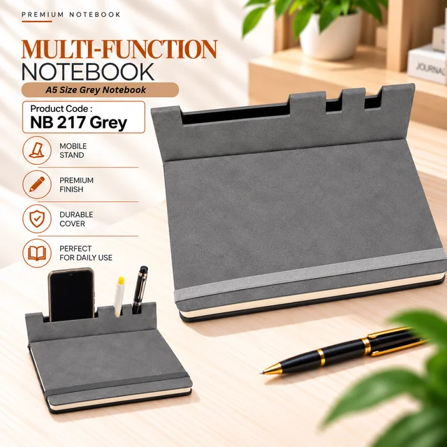 NB 217 Multifunction notebook with three colours in Black/Brown/Grey