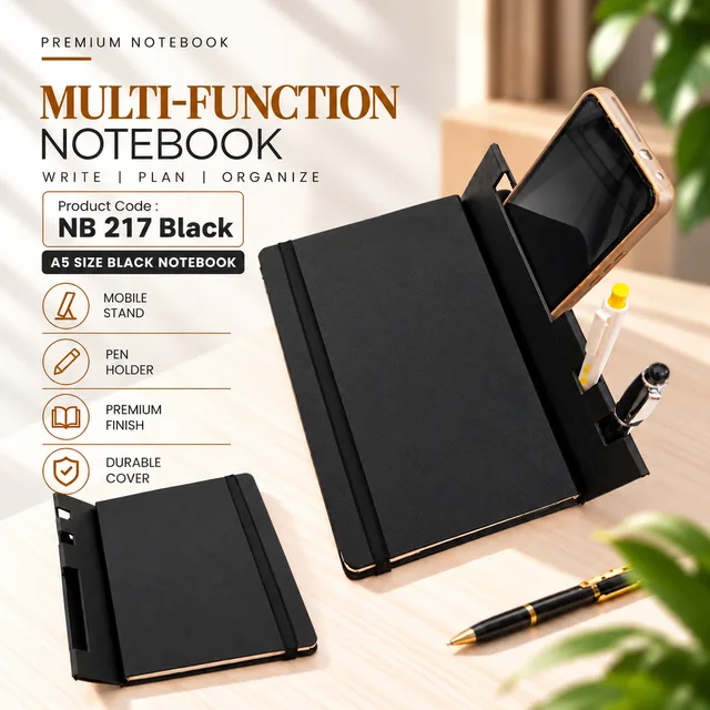 NB 217 Multifunction notebook with three colours in Black/Brown/Grey
