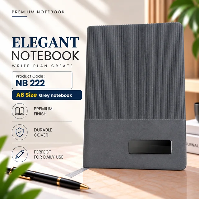 NB 222 A6 Lining Grey Notebook
