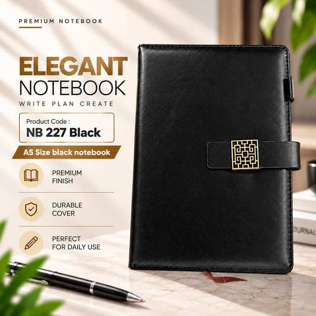 NB 227 Tan/Black Designer notebook