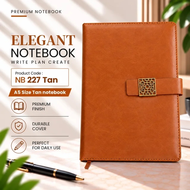 NB 227 Tan/Black Designer notebook