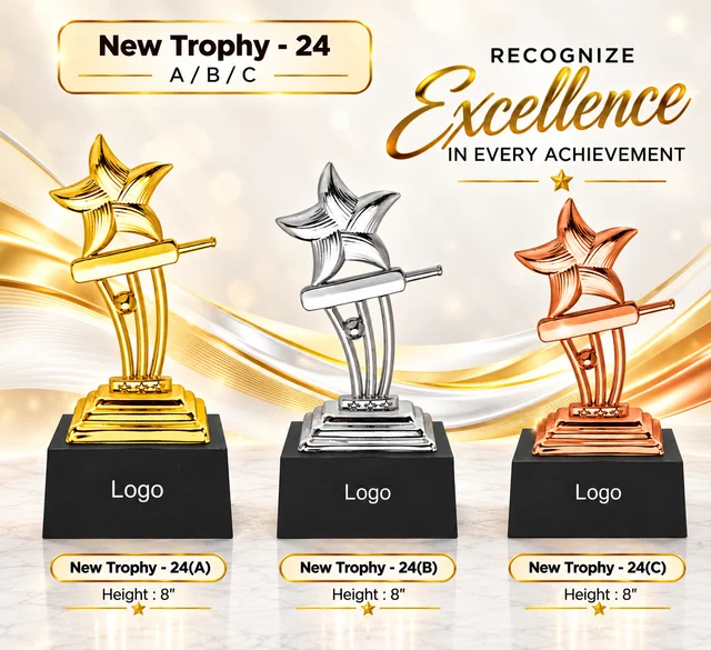 New Trophy-24 A,B,C Elegant Stars three colour of Trophy
