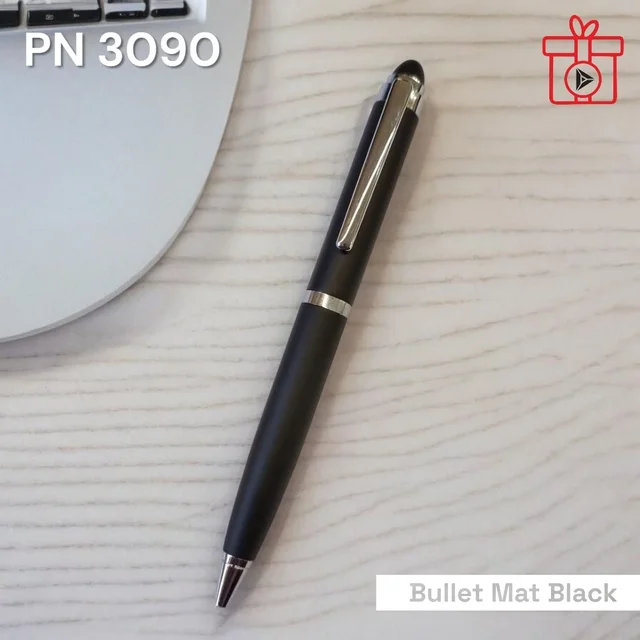 PN 3090 Bullet Mat Black Chrome Parts Ball Pen