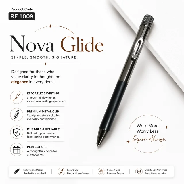 RE 1009 Top Twist Black Ball pen