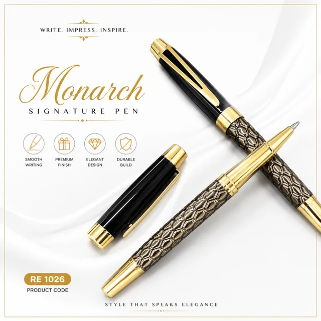 RE 1026 Black/Gold Designer Roller pen