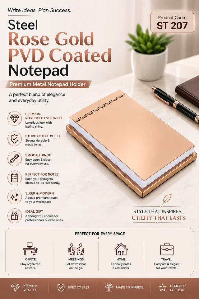 ST 207 Rose gold Mirror Finish Writing Pad