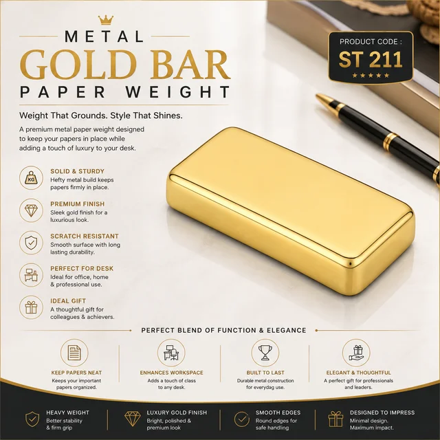 ST 211 Gold bar paper weight cadbury