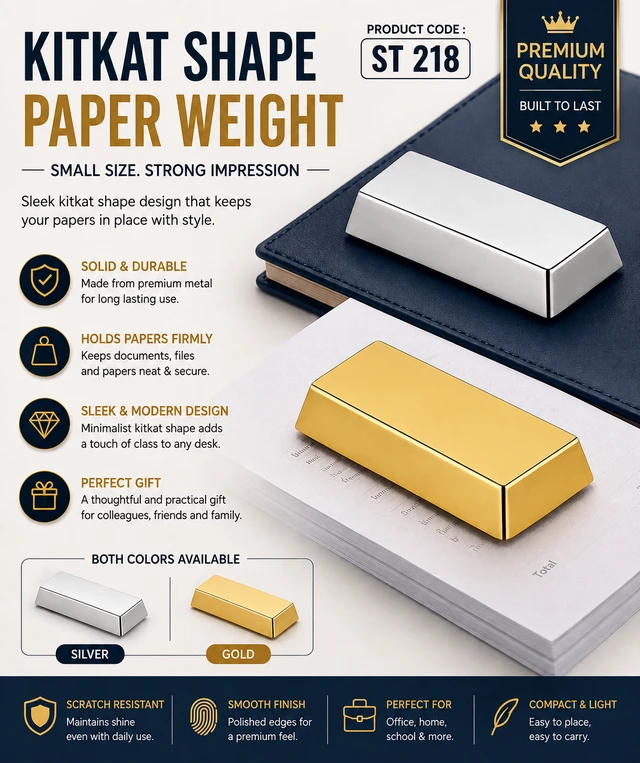 ST 218  Gold & Silver Paperweight 
