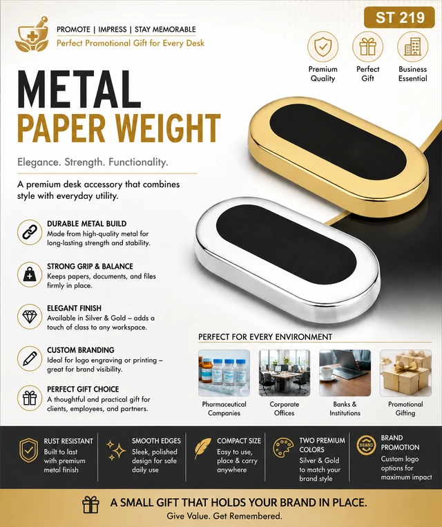 ST 219 Blk/Gold & Blk/Silver Paperweight