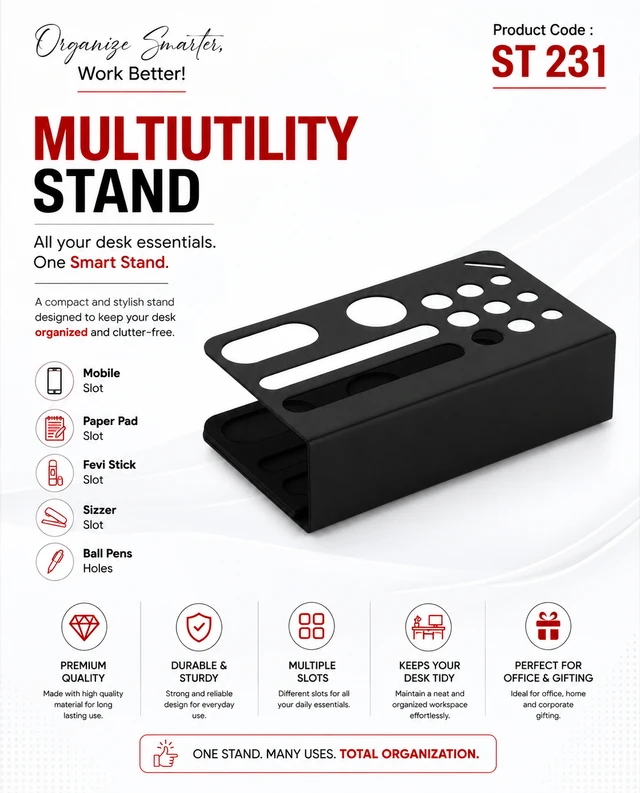 ST 231 U Band multiutility pen stand flat 