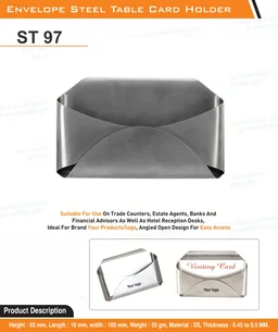 ST 97 Envelop Shape Steel Business Card Holder Stand