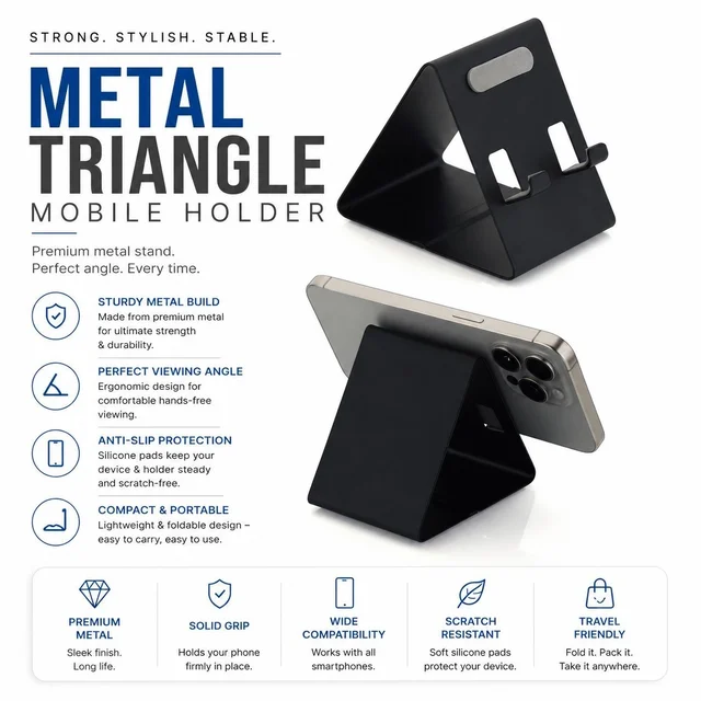 ST 216_Trangle Black Mobile Stand