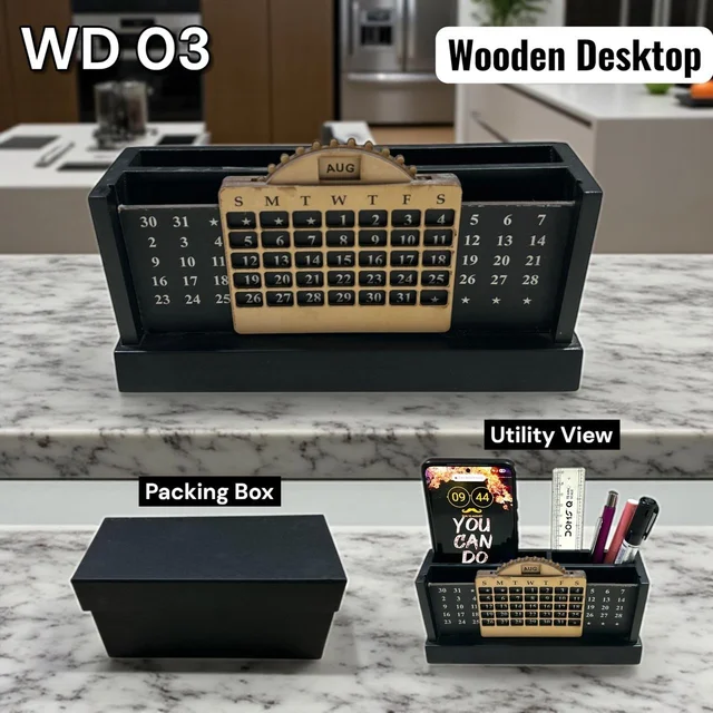 WD-03 Wooden calender pen stand