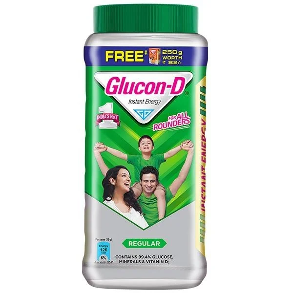 Glucon-D Instant Energy Health Drink Regular (Glucon-D Instant Energy Tangy Orange-250g Free) - 1 kg