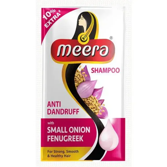Meera Anti Dandruff Small Onion Fenugreek Shampoo Small sachet (pack of 10) - 1 box