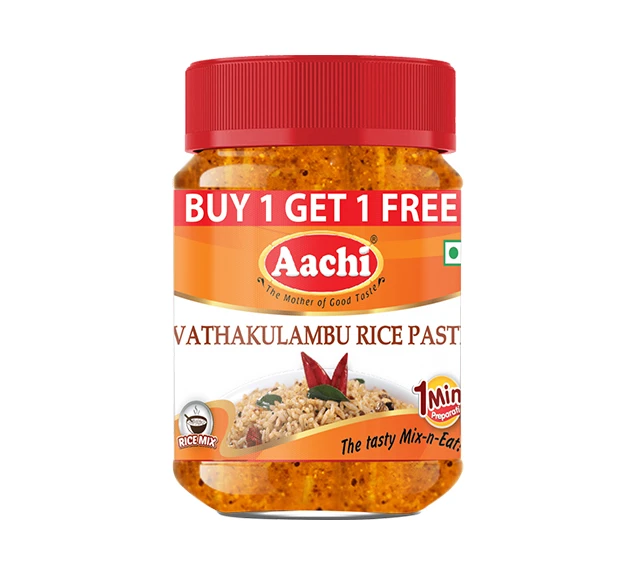 Aachi RICE PASTE - VATHA KULAMBU buy 1 Get 1 Free, வத்தக்குழம்பு மிக்ஸ் - 200 g