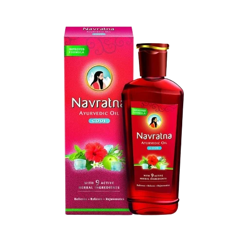 Navratna Ayurvedic Cool Hair Oil with 9 Active Herbal Ingredients - 100ml