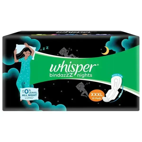 Whisper Ultra Nights Sanitary Napkin with Wings (XXXL) 10 pads - 1 Box