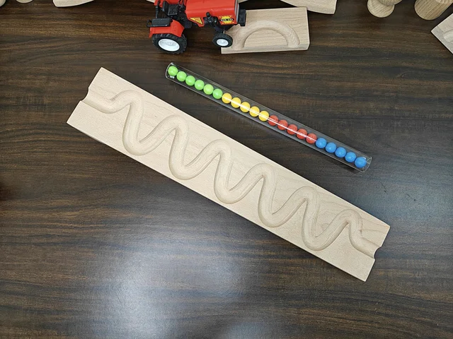  Kancha Marble Run Track Zigzag, Marble Race, Marble Run Race Wooden Plate, Light Weight Toy, Montessori Birthday Gift 