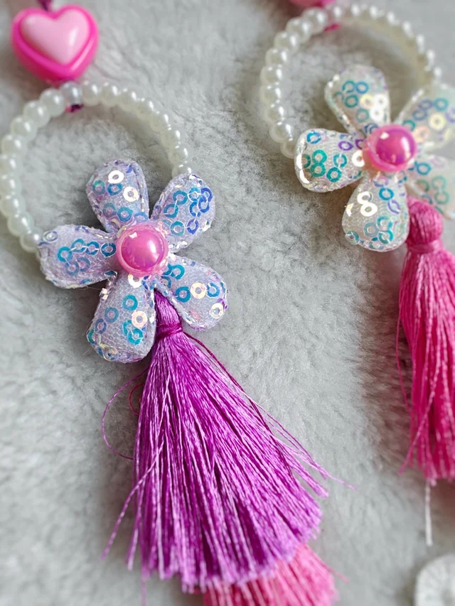 Flower Lumba Rakhi Pink 