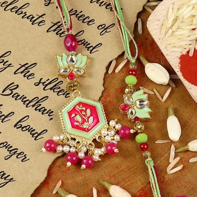 Rani & Green Meena Lumba Rakhi 