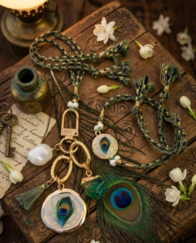 Peacock Bag Charm Rakhi