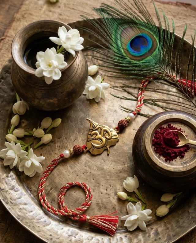 Om Peepal Leaf Rakhi 