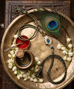Peacock Feather Thread Weave Rakhi