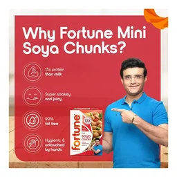 Fortune Mini Soya Chunks 200 gm, More Protein 15X Than Milk, 100% Vegetarian 99% Fat Free - 200gm