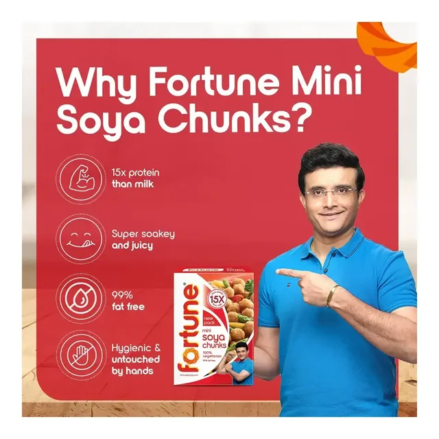 Fortune Mini Soya Chunks 200 gm, More Protein 15X Than Milk, 100% Vegetarian 99% Fat Free - 200gm