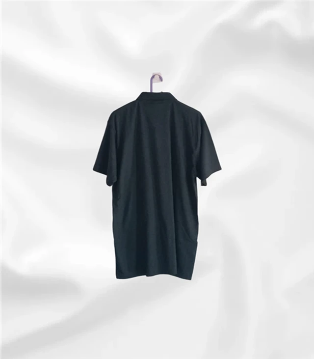Rigga 2150 Soft mulmul cotton tshirt with pocket / collar neck - 48, Black