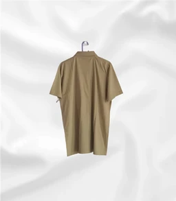 Rigga 2150 Soft mulmul cotton Tshirt with pocket / collar neck - 48, khaki