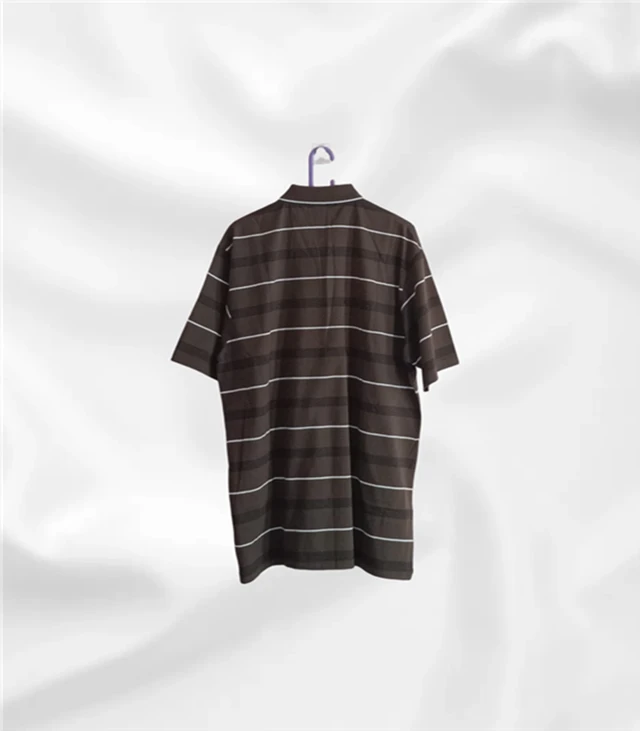 Milano 3750 Pure cotton collar tshirt / with pocket - 48, Dark brown