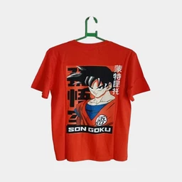 Soni Bros 1750 ANIME BACK PRINTED TSHIRTS / NARUTO GOKU BACK PRINTED TSHIRT - 38 - S, Orange